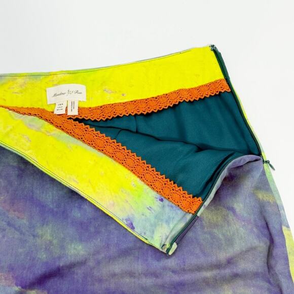 Anthropologie Meadow Rue River School A Line Pencil Skirt Vibrant Landscape 2 - Picture 5 of 6